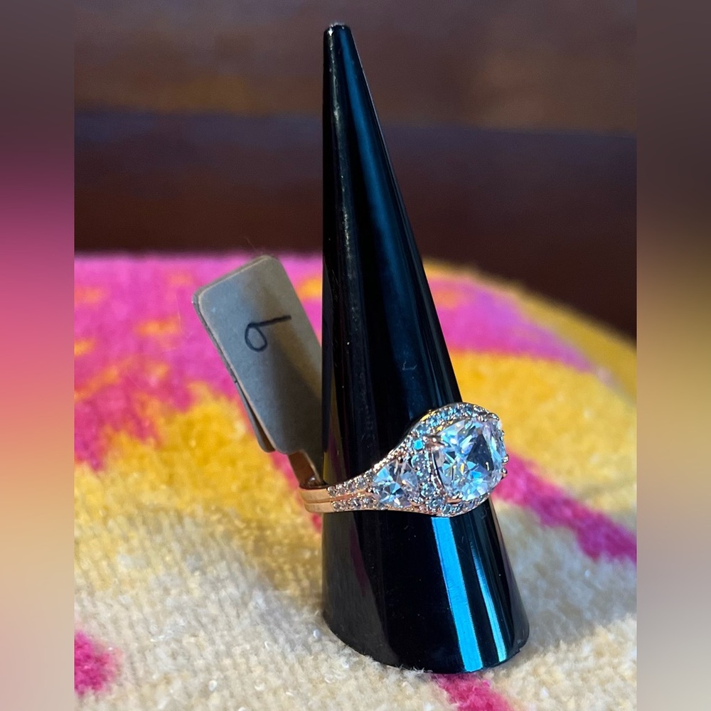Bomb Party Diamond Cubic Zirconia on Rhodium Plating. NWT